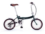 16インチ折りたたみ自転車でシティーサイクリング― rover fdb166 britishgreen GIC製