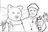 ホームページの友達紹介用の似顔絵イラストのラフ画(1)