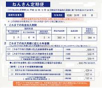 自宅に送られてきた年金定便(一部)