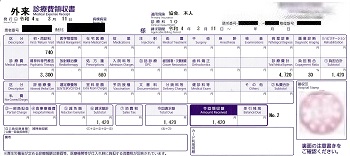 １，４２０円―外来診療費領収書（精神科）