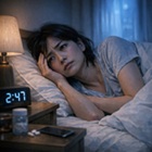 不眠に悩まされる人―Microsoft Copilot による画像生成